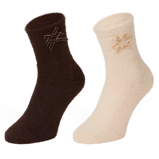Chaussettes d'intérieur avec nœud pour femme