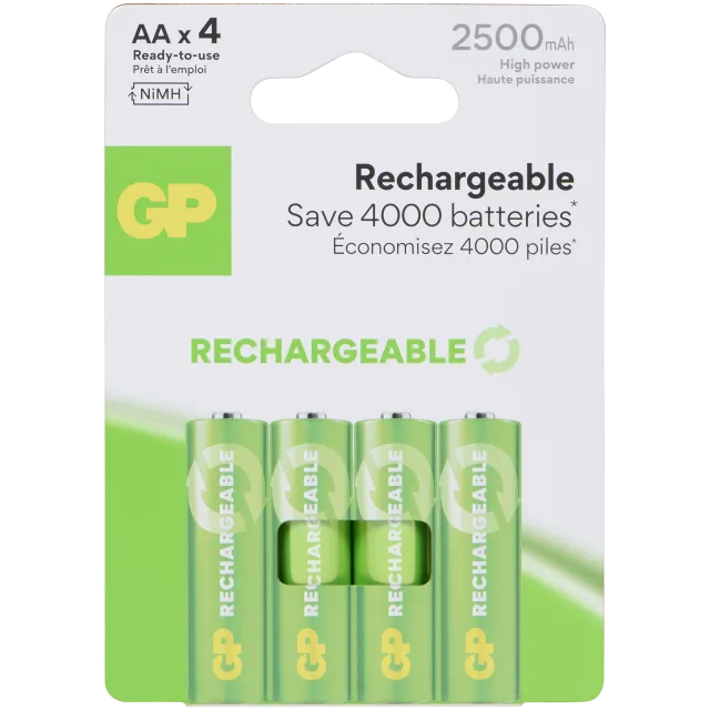 Piles rechargeables GP AA