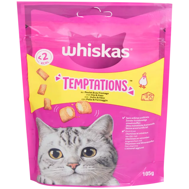 Friandises pour chat Whiskas Temptations Poulet et fromage