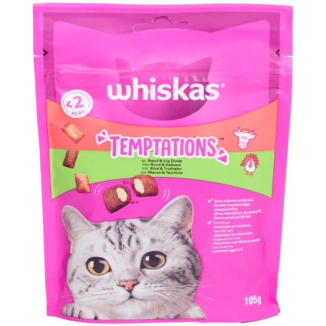 Friandises pour chats Whiskas Temptations Bœuf et dinde