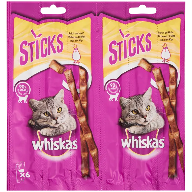 Bâtonnets à mâcher pour chat Whiskas Poulet