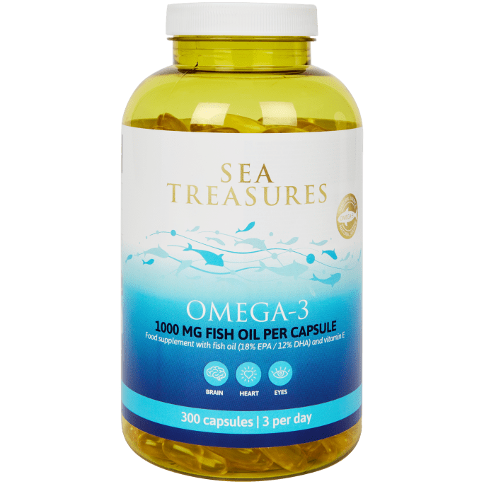 Kapsle s rybím olejem omega-3 1 000 mg