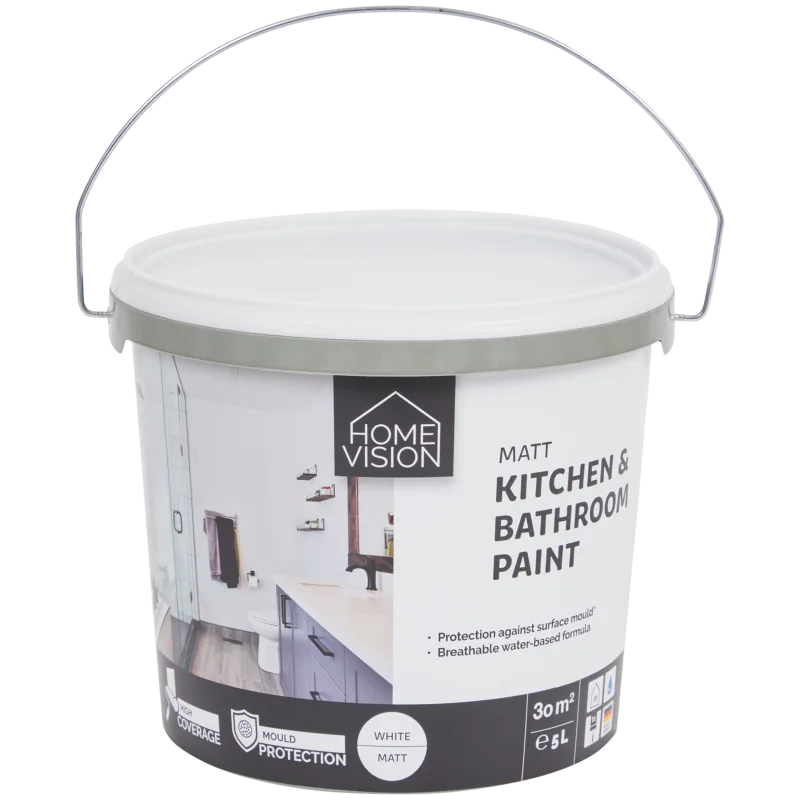 Peinture mate pour salle de bain et cuisine Homevision Blanc