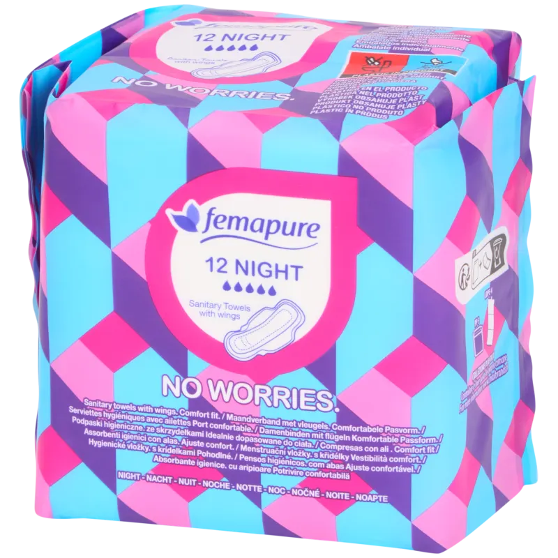 Serviettes hygiéniques Femapure No Worries Nuit