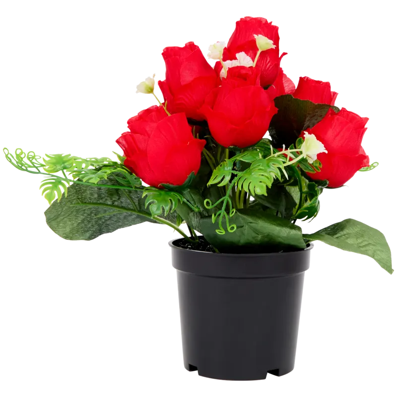Roses artificielles en pot