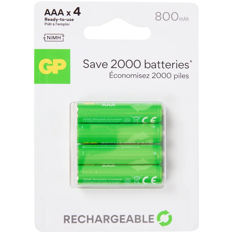 Piles rechargeables GP AAA