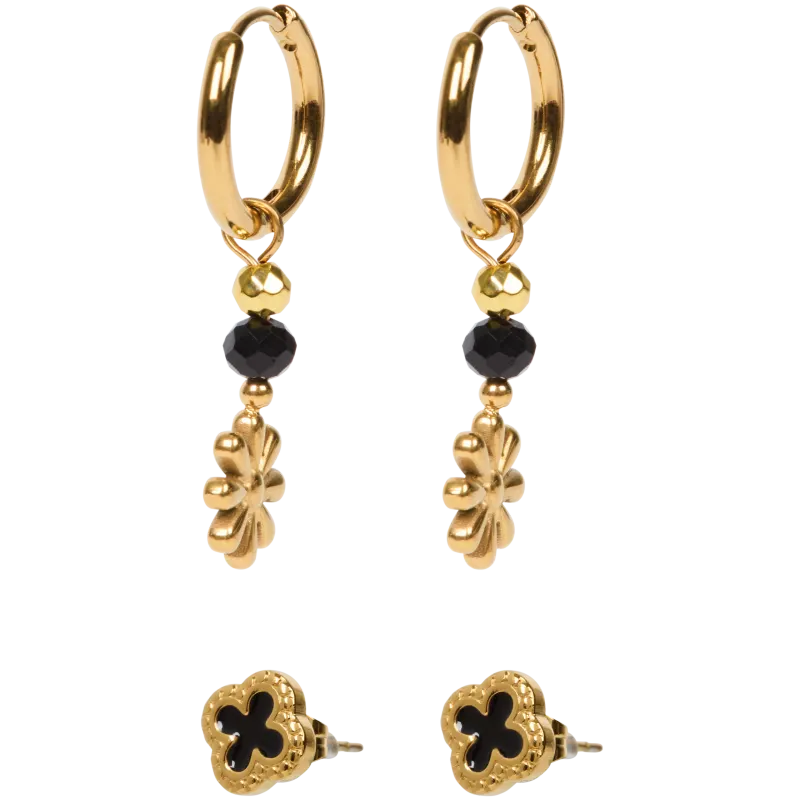 Boucles d’oreilles dorées en acier inoxydable