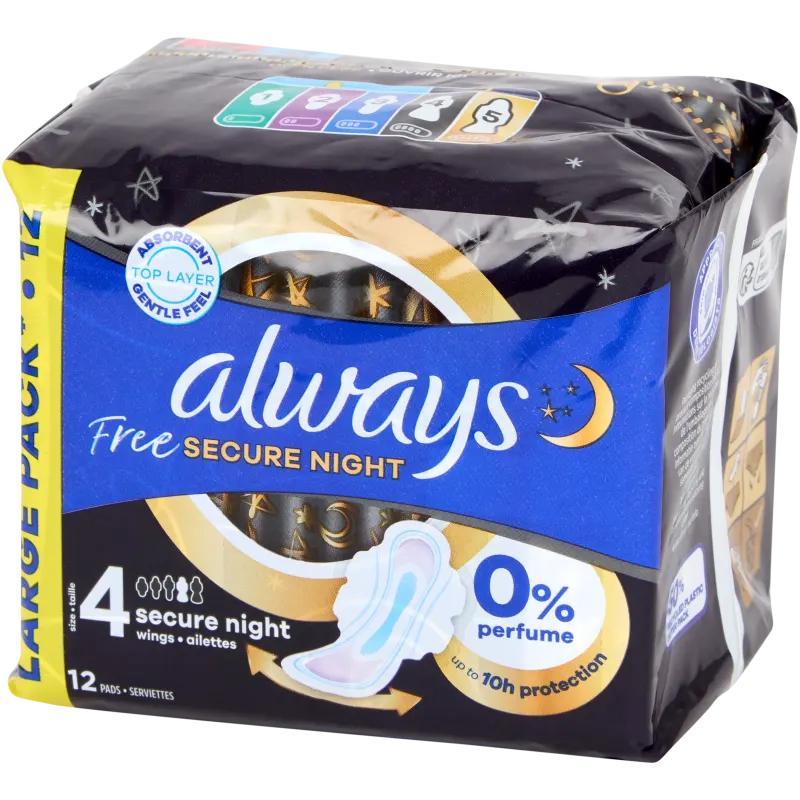 Serviettes hygiéniques Always Free Secure Night
