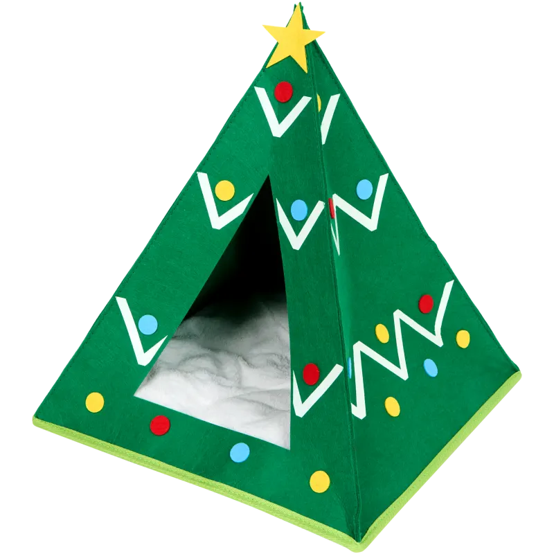 Tente pour chat sapin de Noël