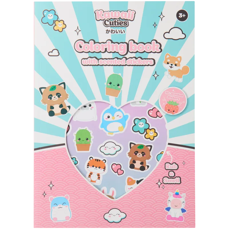 Livre de coloriage avec autocollants Kawaii