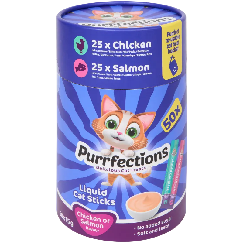 Friandises liquides pour chat Purrfections Poulet & Saumon