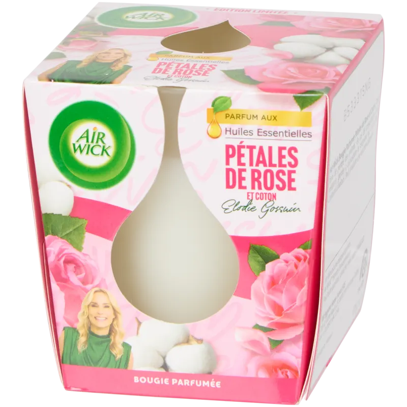 Bougie parfumée Air Wick Essential Oils Pétales de rose & Coton