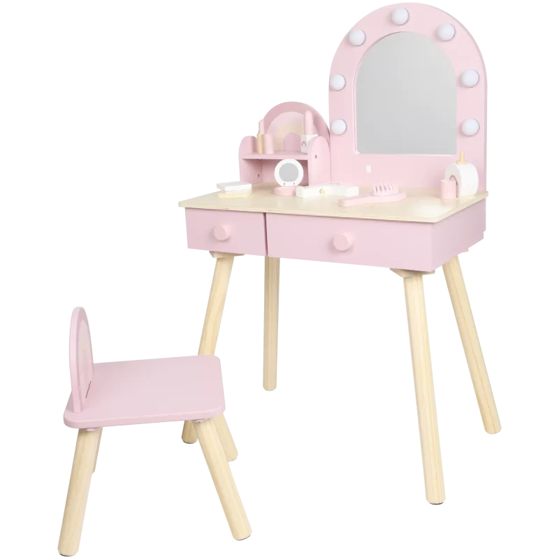 Table de maquillage en bois avec tabouret Mini Matters