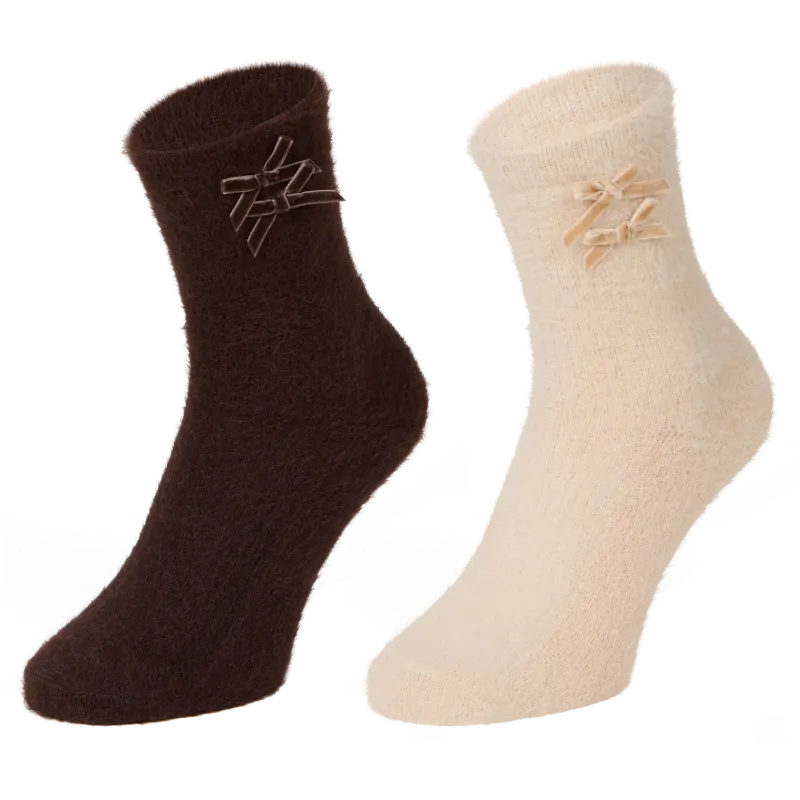 Chaussettes d'intérieur avec nœud pour femme