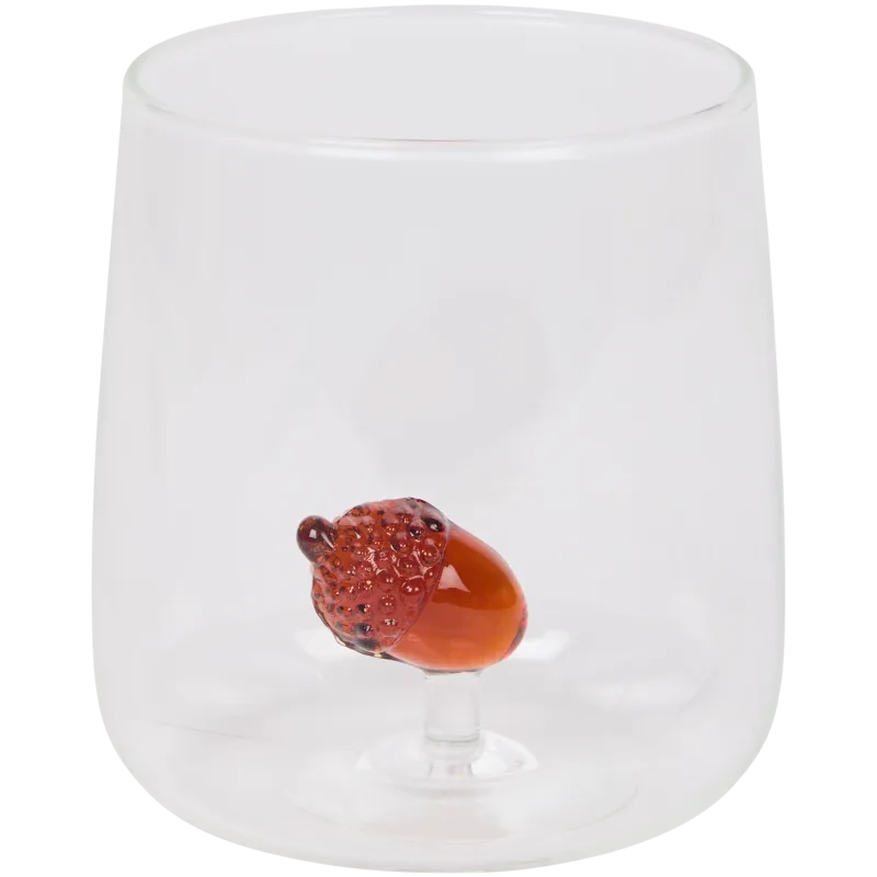 Verre avec personnage automnal