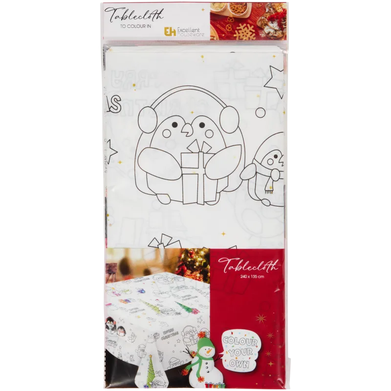 Nappe de Noël à colorier