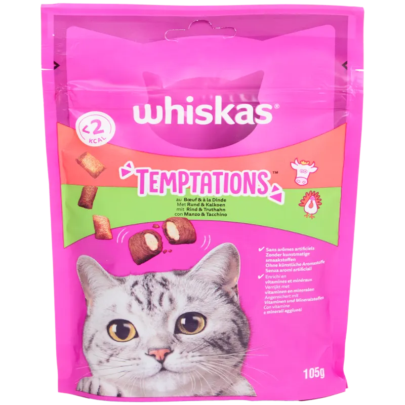 Friandises pour chats Whiskas Temptations Bœuf et dinde