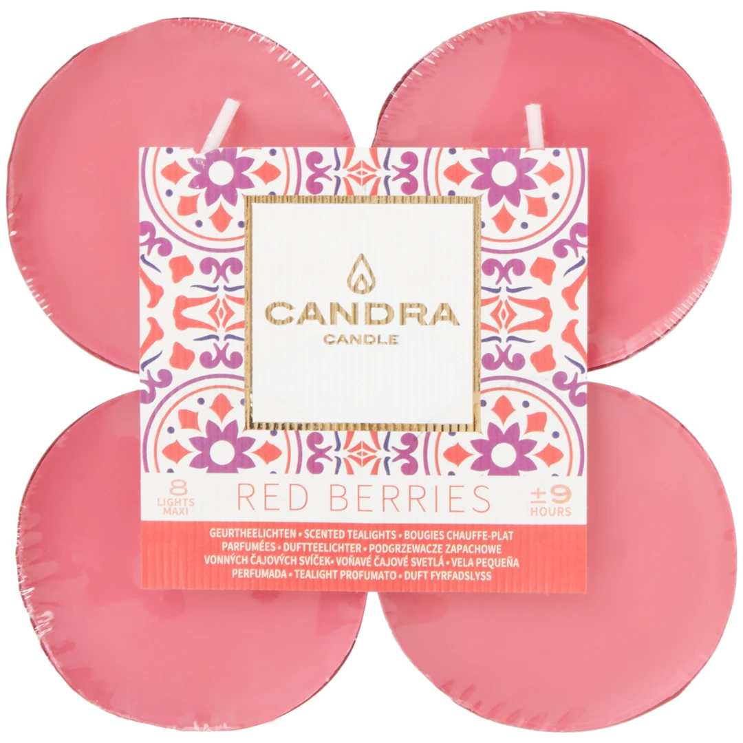 Bougies chauffe-plats XL Candra Baies rouges 2