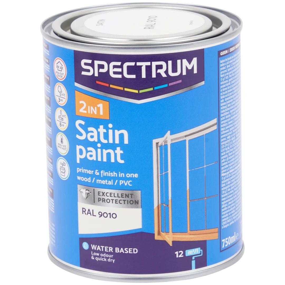 Peinture satinée 2-en-1 Spectrum RAL 9010 1