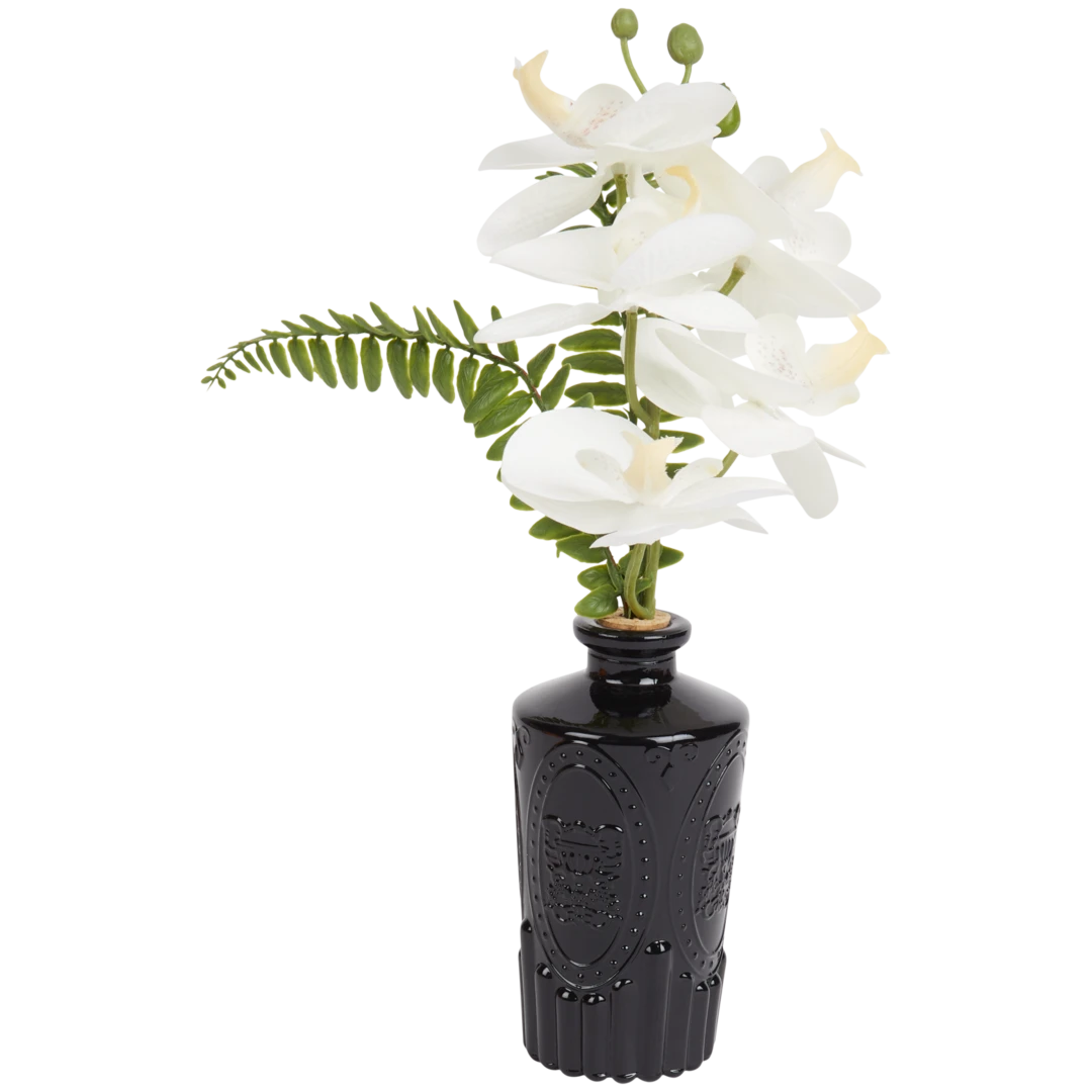 Künstliche Orchidee in Glasflasche 3