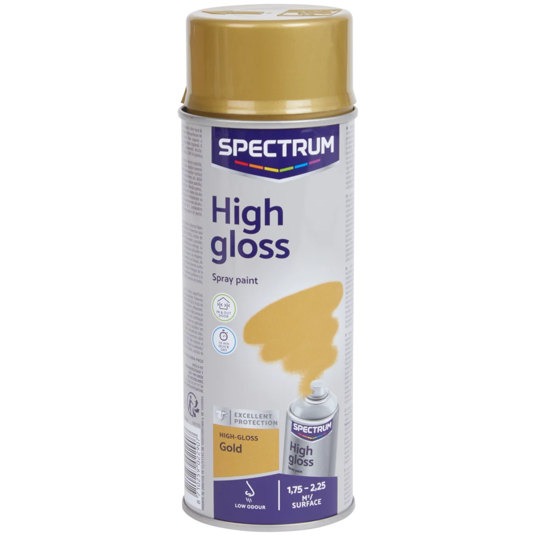 Tinta de alto brilho em spray Spectrum Dourado 1