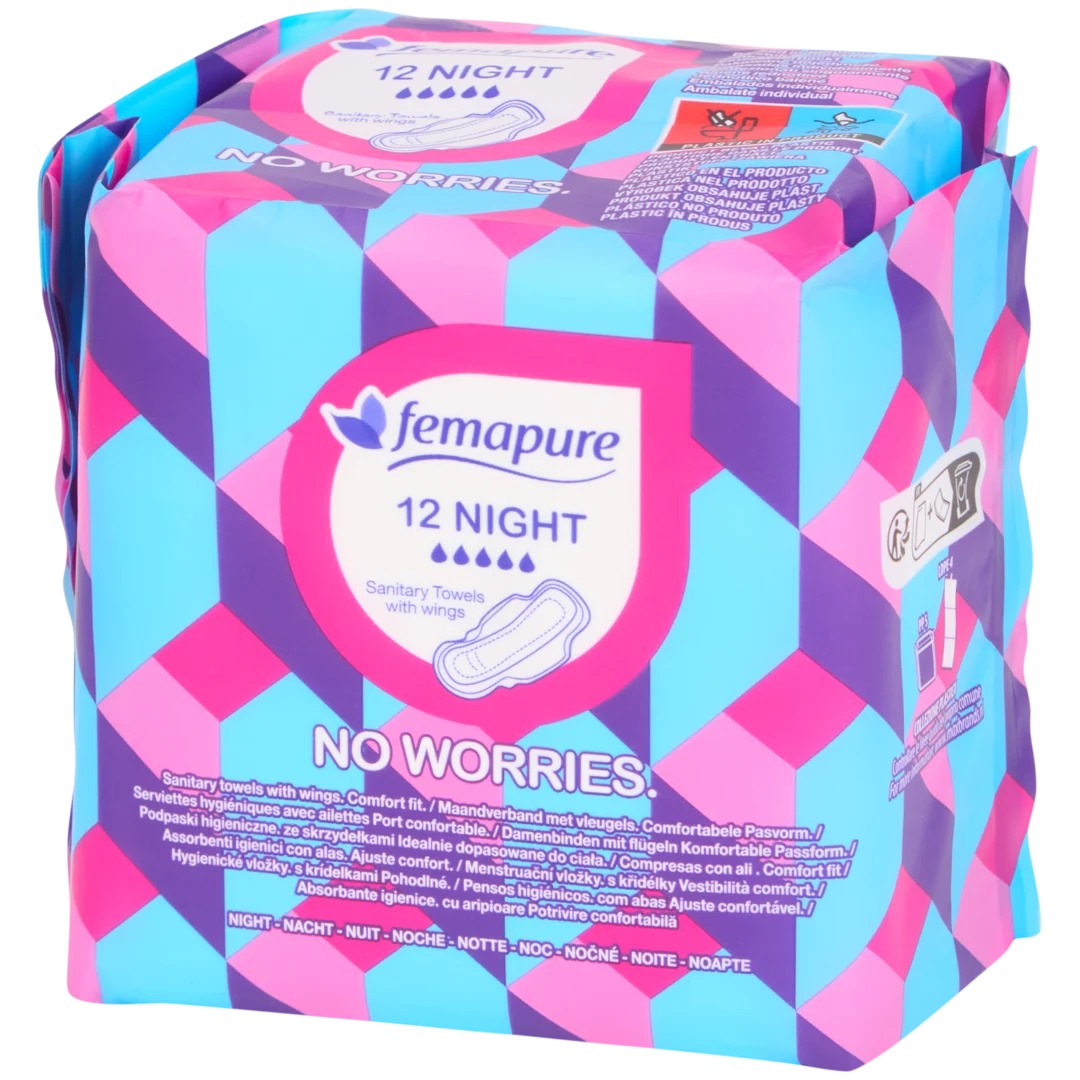 Serviettes hygiéniques Femapure No Worries Nuit 1