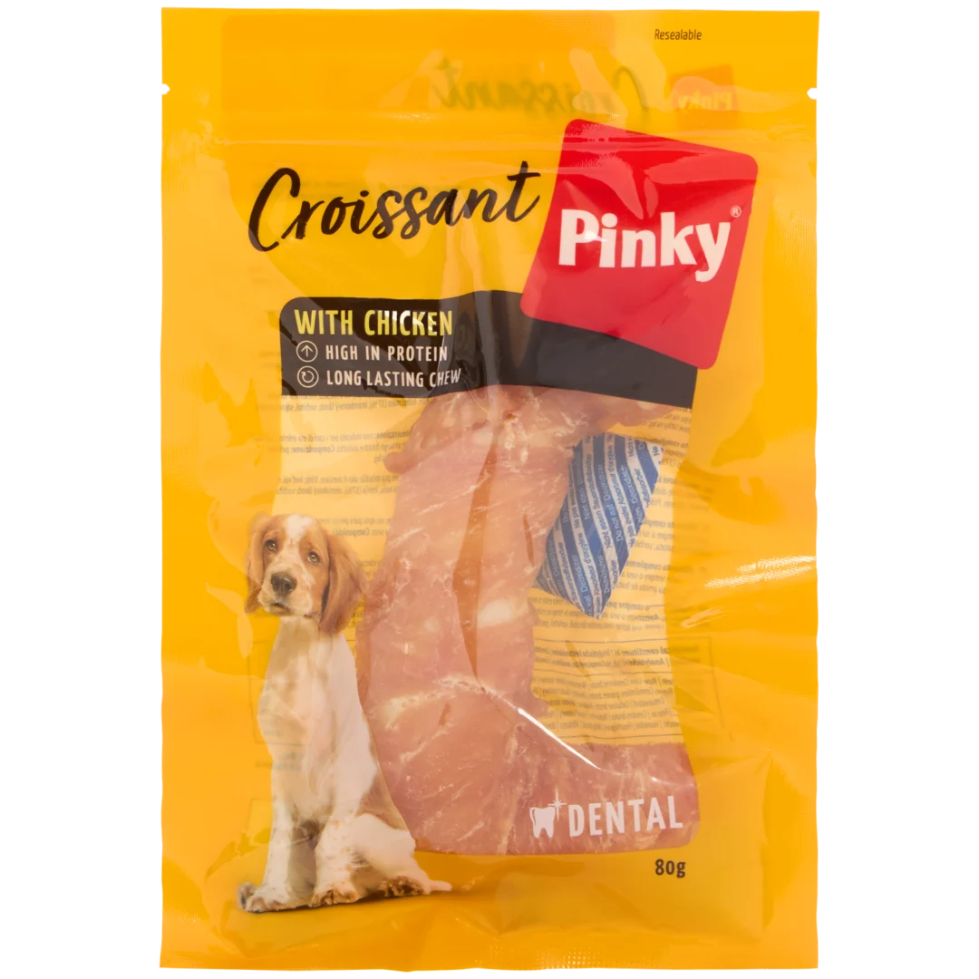 Pinky Rawhide Croissant Hundesnack 1