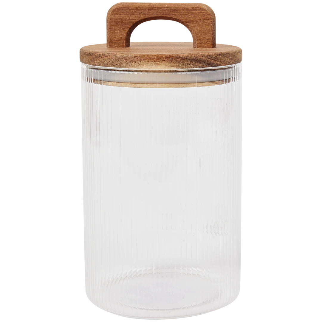 Bocal de conservation avec couvercle en bois 1
