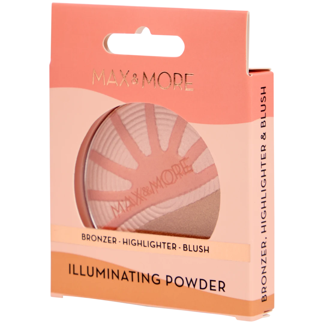 Bronzer, rozjasňovač a lícenka Max & More 1