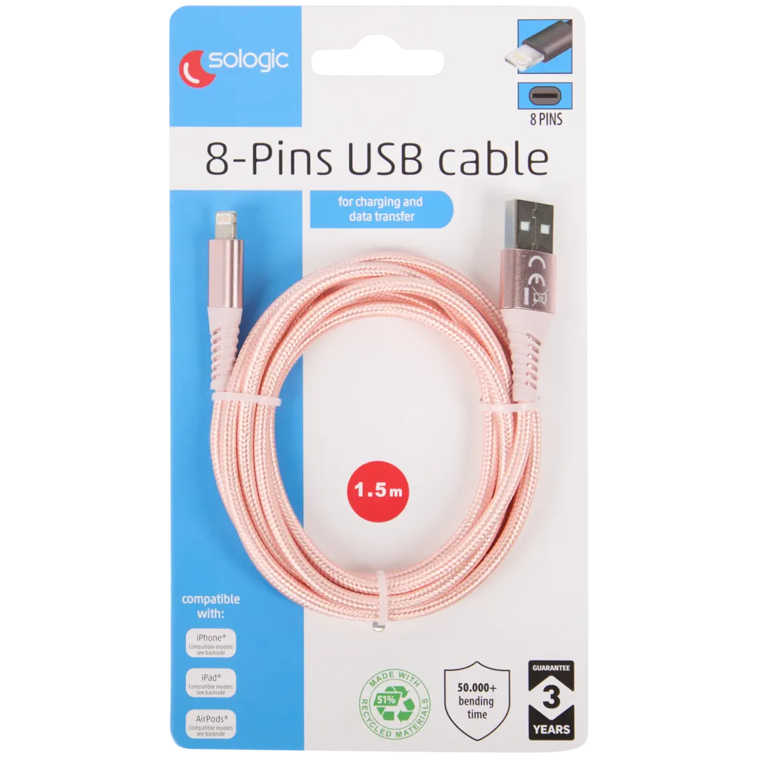 Kabel do ładowania i przesyłania danych Sologic 8-pinowy 6
