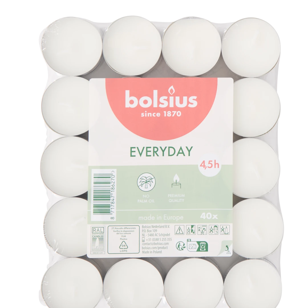 Bolsius Teelichter Weiß 1