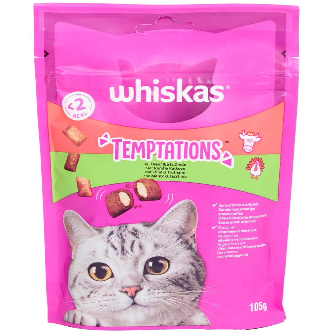 Whiskas Temptations Katzensnacks Rind und Pute 1