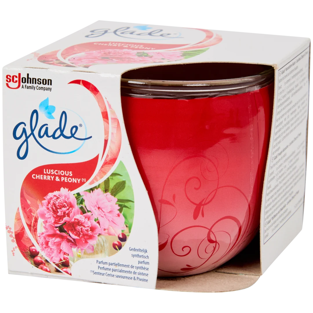 Vela perfumada Glade Deliciosa cereza y peonía 1