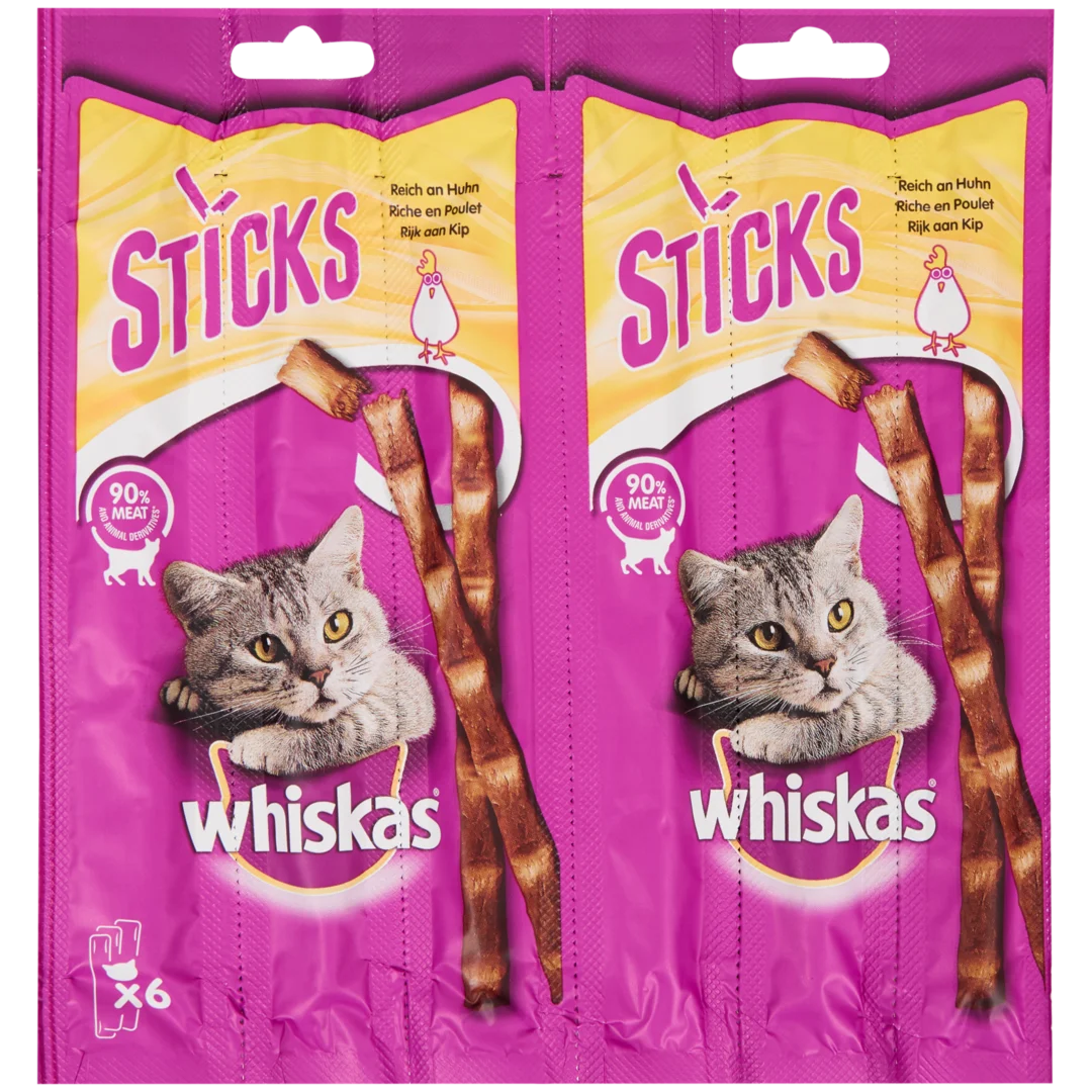 Bâtonnets à mâcher pour chat Whiskas Poulet 1