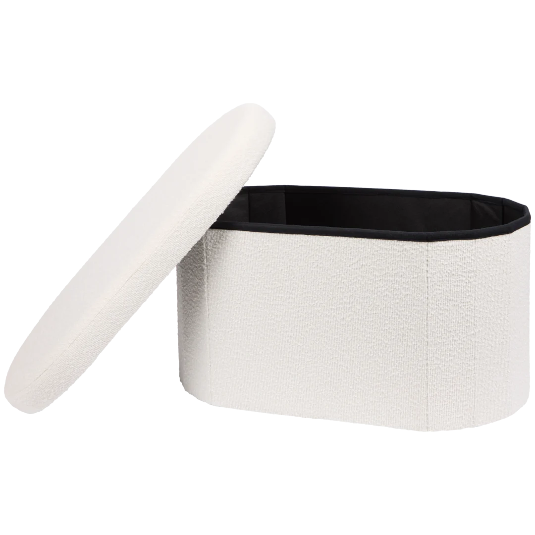 Pouf de rangement en teddy 2