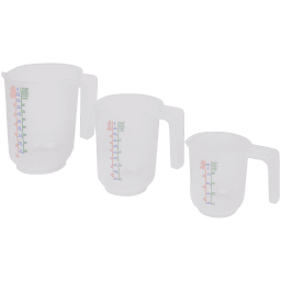Set 6 Misurini In Plastica LOLYSIC, 200/400/900 Ml, Con Beccuccio E Manico Ergonomico, Impilabili, Per Cucina