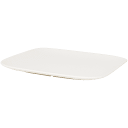 Rechteckiger Speiseteller – 25 x 25 cm, Weiß, Porzellan