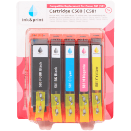 Ink & Print inktcartridges Canon 580/581 – 5 stuks | Action NL
