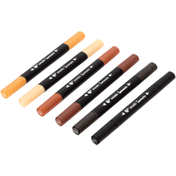 Bruin/Zwart >> DécoTime metallic twinmarkers – 6 stuks | Action NL