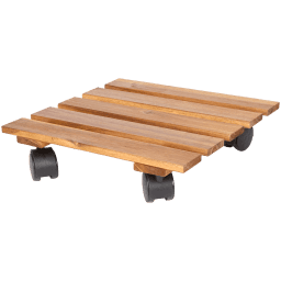 WAGNER Plantentrolley ALASKA 28 x 28 x 7,5 cm I Bloementrolley voor binnen buiten I Containertrolley van aluminium, zilver I 2 remmen I Draagvermogen 150 kg I Made in Germany - 20700401
