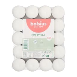 Bolsius Gouda Bougies Chauffe-Plat 8 Heures – Lot De 100 (Blanc Et Or) – Combustion Longue Durée Idéale Pour Dîners Et Événements
