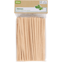 Rührstäbchen aus Holz – Beige, 200 Stück