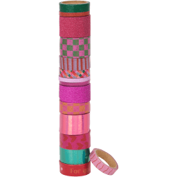 Roze glitter Washitape – 5 m, 15 stuks
