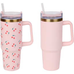 Isoleerbekers – 2 stuks | Action NL, roze met kersen