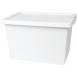 Plast1 Aufbewahrungsbox mit Deckel – 57 x 39 x 35 cm, Weiß