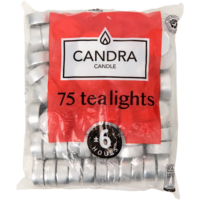 Candra theelichten wit