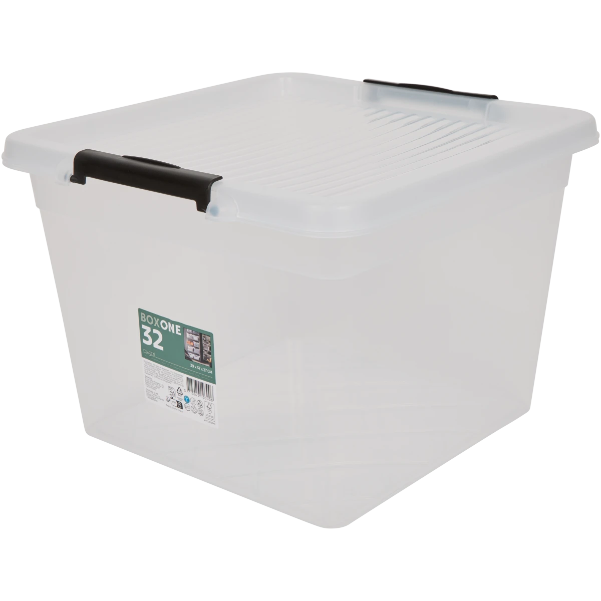 Boîte de rangement avec couvercle clipsé