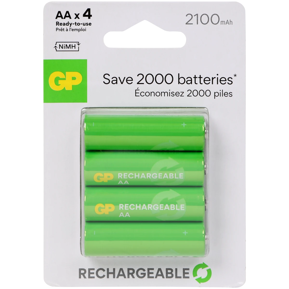 Piles rechargeables GP AA