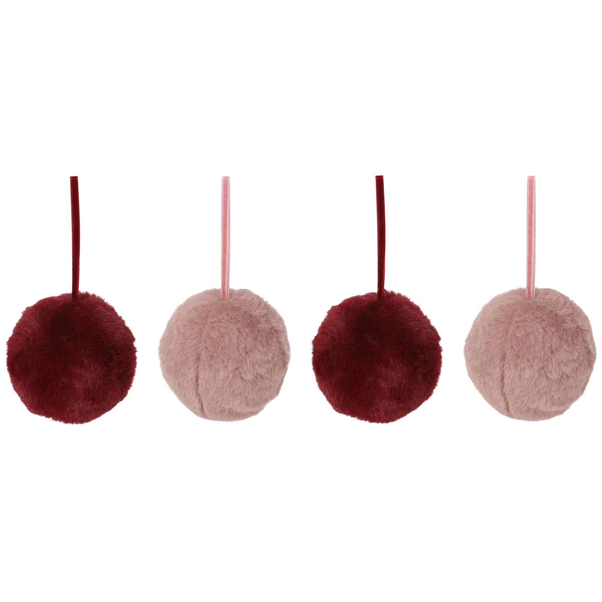 Boules de Noël avec fausse fourrure