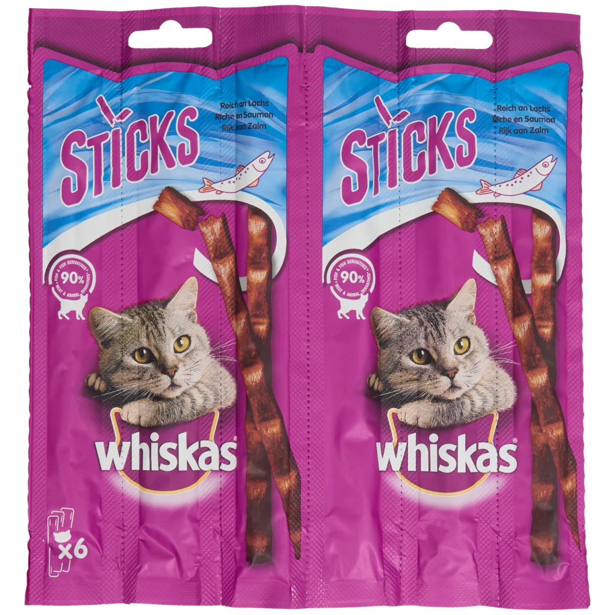 Bâtonnets à mâcher pour chat Whiskas Saumon